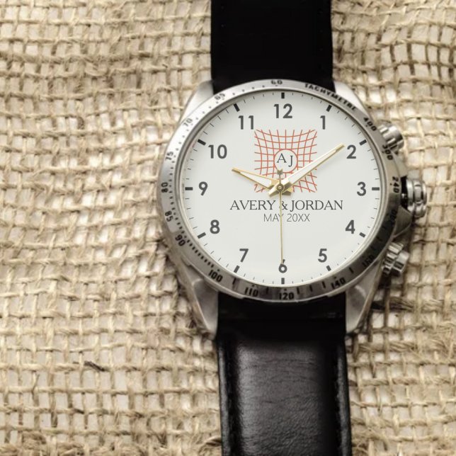 Luxury Monogram Elegant Initials Couple Names Armbanduhr (Von Creator hochgeladen)