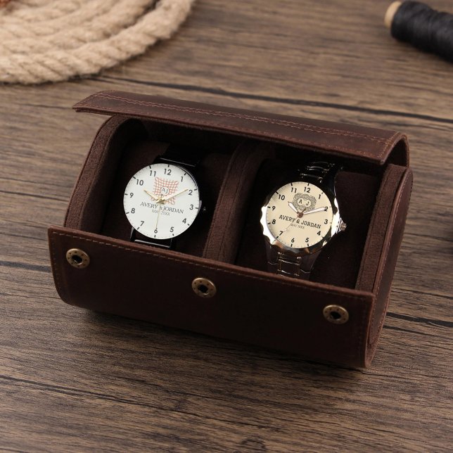 Luxury Monogram Elegant Initials Couple Names Armbanduhr (Von Creator hochgeladen)