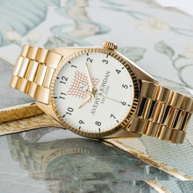 Luxury Monogram Elegant Initials Couple Names Armbanduhr (Von Creator hochgeladen)