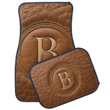 Luxury Monogram Leather Car Mats with Custom