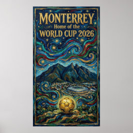 Luxury Monterrey Soccer Art 2026 City Stadium  Poster