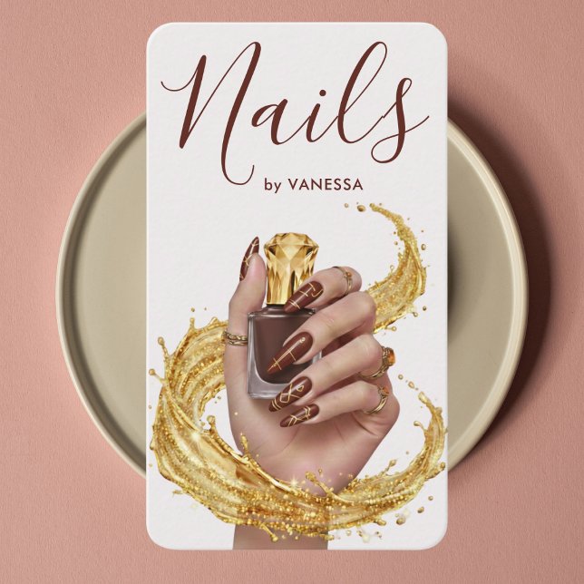 Luxury Nail Artist Manicurist Espresso Deep Clove Visitenkarte (Von Creator hochgeladen)