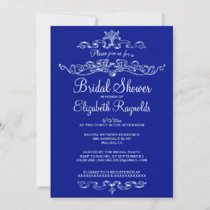 Luxury Navy Blue Bridal Dusche Einladungen