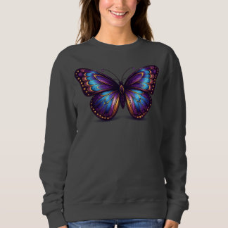 Luxury Neon Butterfly Women’s Sweatshirt