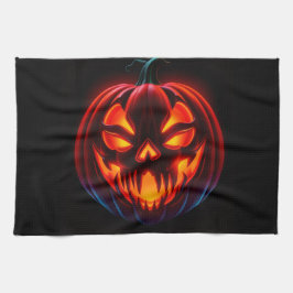 Luxury Neon Pumpkin Halloween Kitchen Towel Geschirrtuch