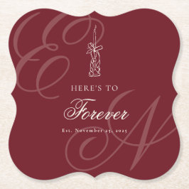 Luxury Old Money Retro Calligraphy Wedding Untersetzer