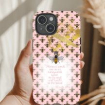 Luxury Pastel Pink Gold Bee Grid Bible Queen Bee