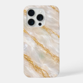 Luxury Pearl Marble Gold Vein Phone Case iPhone 15 Pro Hülle
