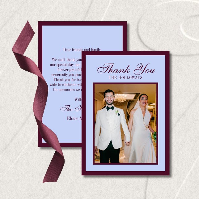 Luxury Periwinkle and Plum Flat Thank You Card Dankeskarte (Luxury Periwinkle and Plum Flat Thank You Card
)
