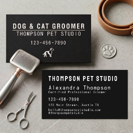 Luxury Pet Groomer Modern Bold Professional Visitenkarte