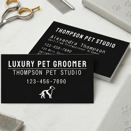 Luxury Pet Groomer Modern Bold Professional Visitenkarte