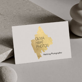 Luxury Photographer Gold Minimal Logo Visitenkarte