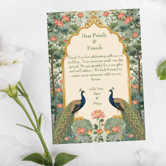 Luxury Pichwai Indian Wedding Thank You  Dankeskarte