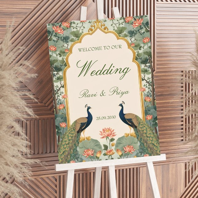 Luxury Pichwai Indian Wedding Welcome Sign Poster (Von Creator hochgeladen)