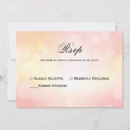 Luxury Pink Glitzer Bokeh Light Wedding Response Einladung