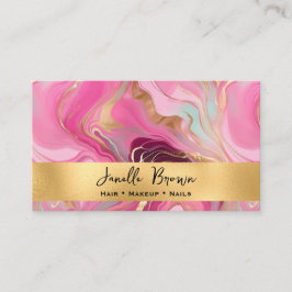 Luxury Pink Marble and Gold Foil Visitenkarte