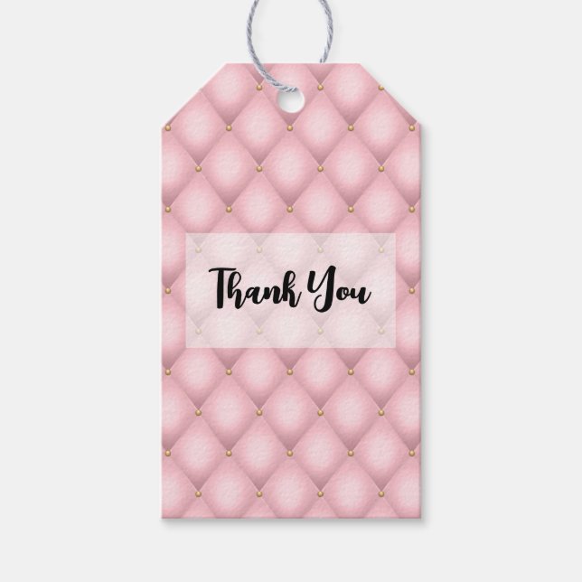 Luxury Pink Tufit Diamond Muster Vielen Dank Geschenkanhänger (Vorderseite)