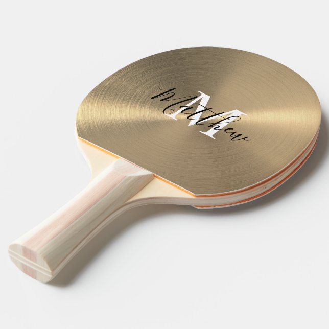 Luxury & Profession Gold Metallic Ping Pong Paddle Tischtennis Schläger (Rückseitenansicht)