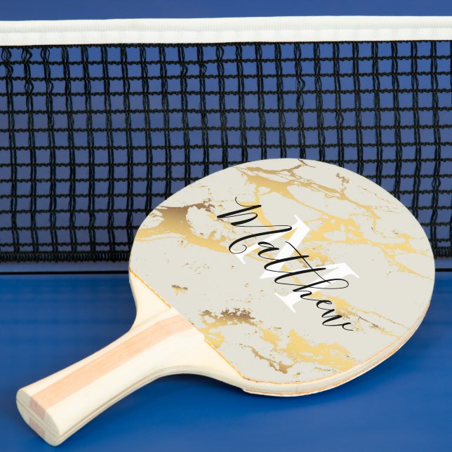 Luxury & Profession Gold Metallic Ping Pong Paddle Tischtennis Schläger (InSitu)