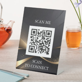 Luxury QR Code Sign | Scan Me Table Sign | Minimal Sockelschild