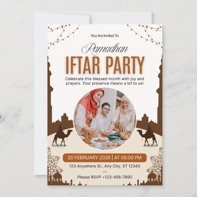 Luxury Ramadan Iftar Invitation | Elegant Islamic  (Vorderseite)