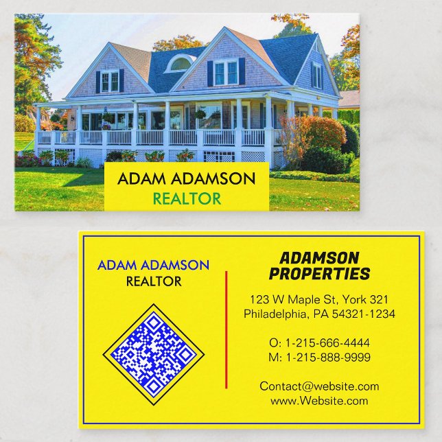 Luxury Real Anwesen Agent (Create QR) Realtor Visitenkarte (Elegant Professional Real Estate Business Card)