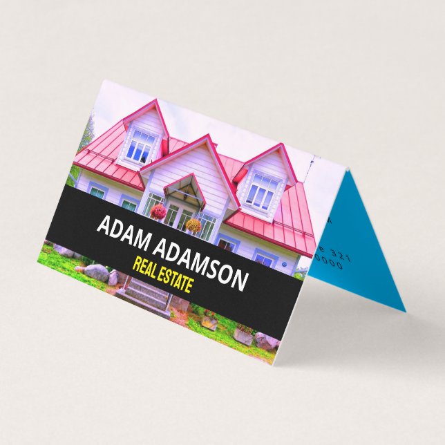 Luxury Real Anwesen (QR Code) Hausüberzug geklappt Visitenkarten (Vorderseite)