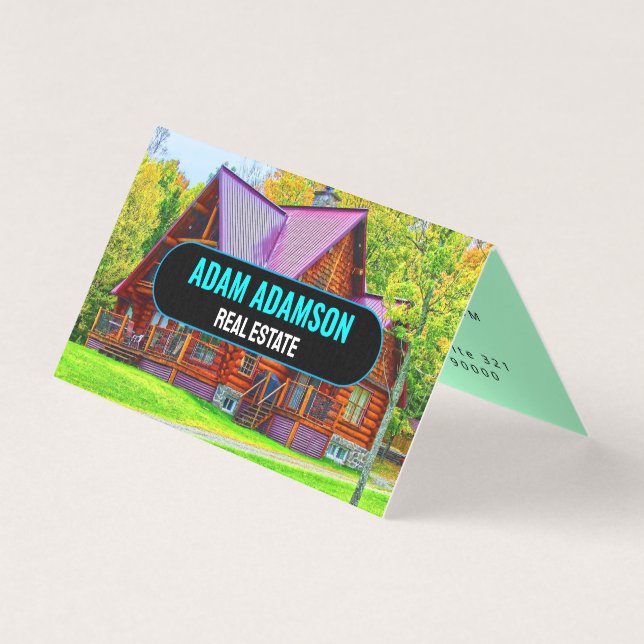 Luxury Real Anwesen (QR Code) Hausüberzug geklappt Visitenkarten (Vorderseite)