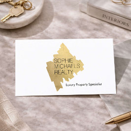 Luxury Realtor Real Estate Gold Modern White Visitenkarte