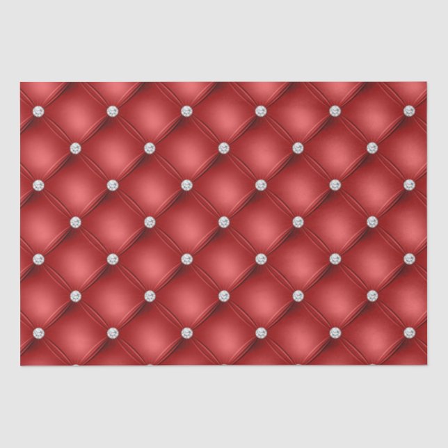 Luxury Red Diamond gepolstertes Muster Seidenpapier (Vorderseite)
