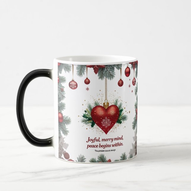 Luxury Red Heart Christmas Color Morphing Mug  Verwandlungstasse (Links)