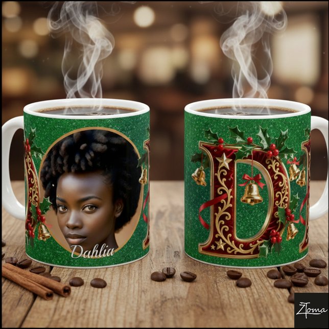 Luxury Red Velvet Gold Christmas Letter D Kaffeetasse (Von Creator hochgeladen)