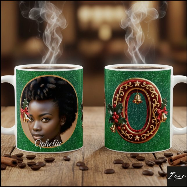 Luxury Red Velvet Gold Christmas Letter O Kaffeetasse (Von Creator hochgeladen)