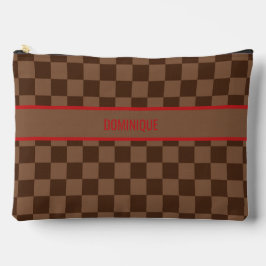 Luxury Red with Brown Checkered Zubehörtasche