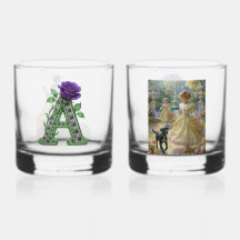 Luxury Rocks Glass Set - Personalised Monogram A