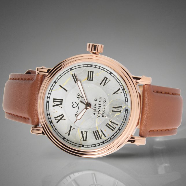 Luxury Rose Gold & Brown Leather Men's Watch Armbanduhr (Von Creator hochgeladen)