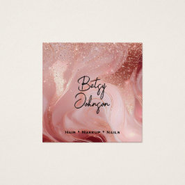 Luxury Rose Gold Glitter Salon Business Card