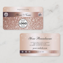 Luxury Rose Gold Glitter Sparkling Stars with Logo