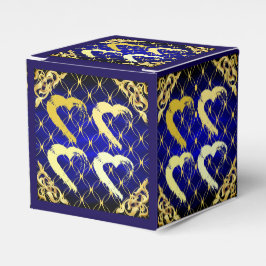 Luxury Royal Blue and Gold Hearts Fevor Box Geschenkschachtel