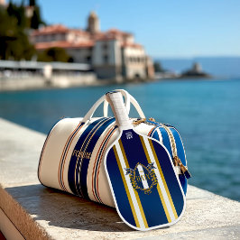 Luxury Royal Blue and White Monogram Pickleball Schläger