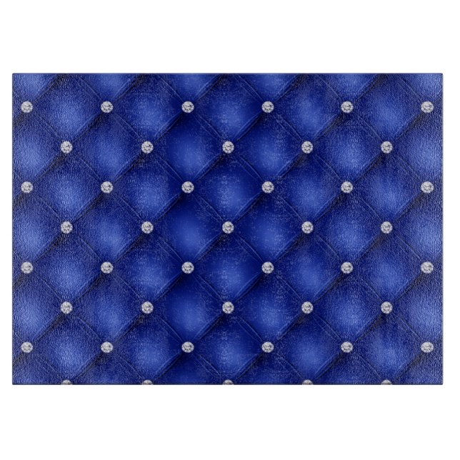 Luxury Royal Blue Diamond Muster Schneidebrett (Vorderseite)