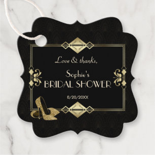 Luxury Royal Gold Black Art Deco 1920er Hochzeit Geschenkanhänger