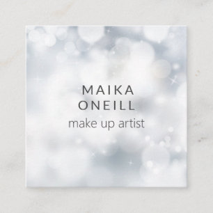 Luxury Silver Bokeh Glitzer Social Media Quadratische Visitenkarte