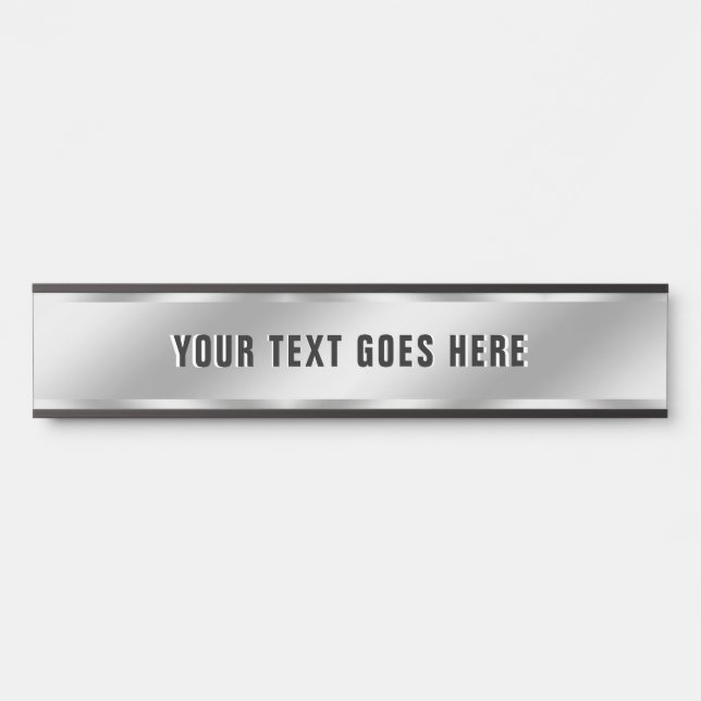 Luxury Silver Look Custom Text Template Room Name Türschild (Vorderseite )