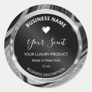 Luxury Silver Product Labels Runder Aufkleber