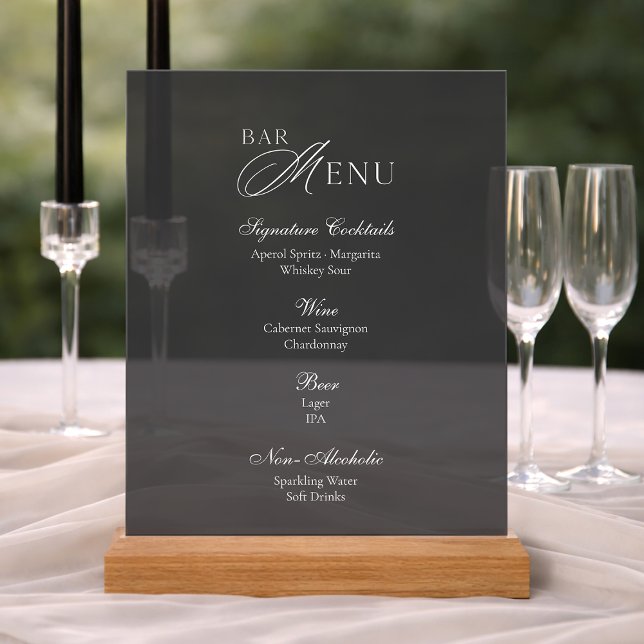 Luxury Smoked Acrylic Bar Menu Sign Acrylschild (Von Creator hochgeladen)