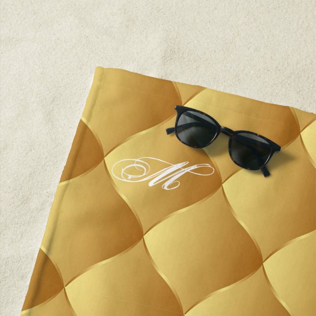 Luxury Soft Gold Mit Monogramm Customizing Strandtuch (Beispiel)