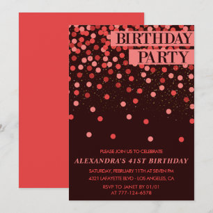 Luxury Sparkle Glitzer Confetti 41. Geburtstag Einladung