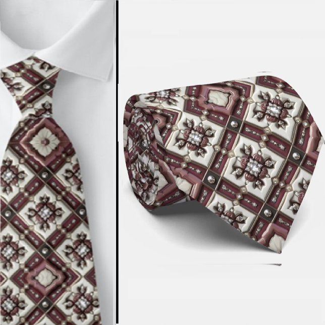 Luxury Statement Burgundy Moroccan Neck Tie Krawatte (Von Creator hochgeladen)