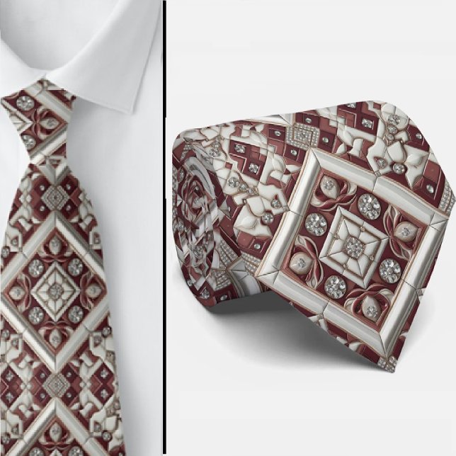 Luxury Statement Burgundy Moroccan Neck Tie Krawatte (Von Creator hochgeladen)